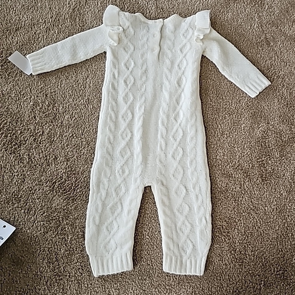 Oshkosh B'gosh Ivory Cable Knit One Piece Sweater 18 Months NEW - Picture 6 of 8